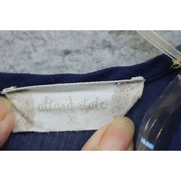 Altar's State Navy Blue w/Gold Stars Dress-Size XL-Long Semi-Sheer Sleeves-Lined - Picture 5 of 8